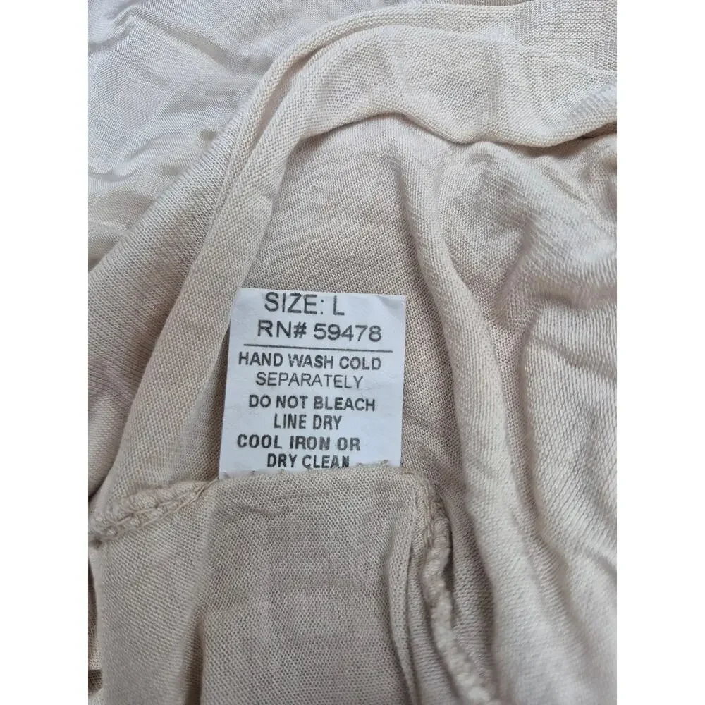 Giusy Silk Blend Convertible Dress / Skirt Beige Made In Italy Sz L - Picture 8 of 9